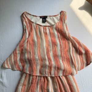 Robert Louis Orange and Cream Striped Dress